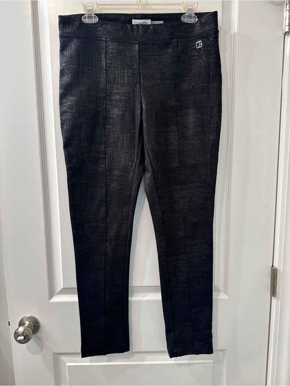 Calvin Klein Black Slim Ponte Ankle-Length Pants